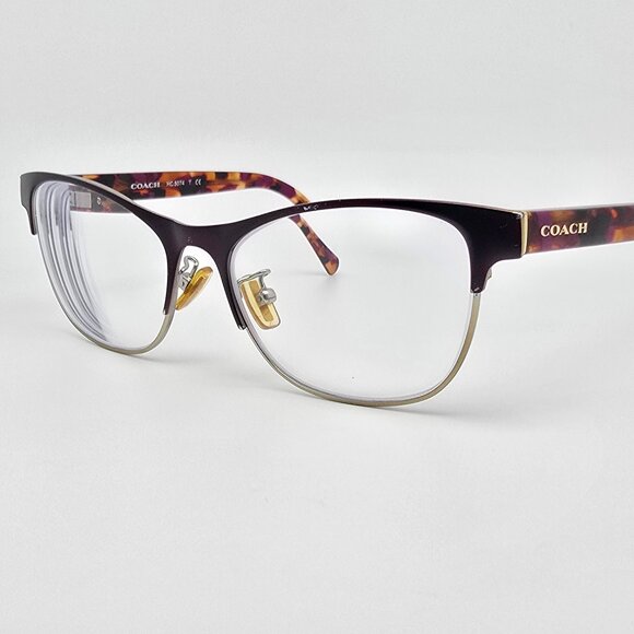 Coach HC5074 9241 Satin Purple Gold/Purple Confetti Cat Eye Eyeglasses Frame - Picture 3 of 15